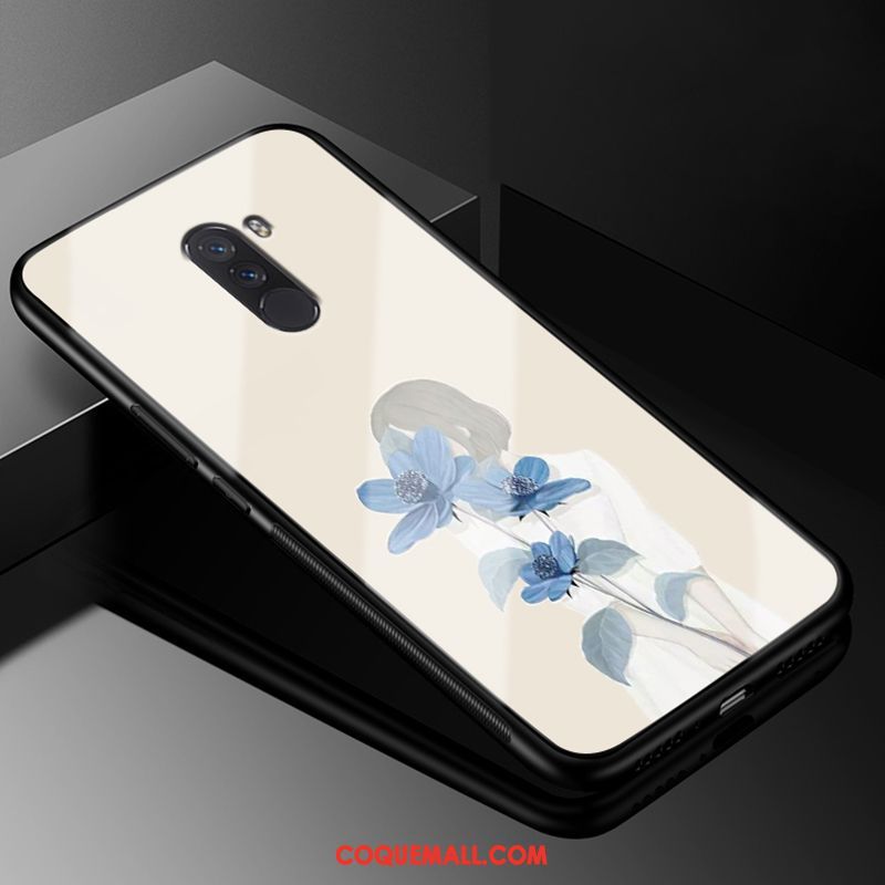 Étui Pocophone F1 Simple Blanc Petit, Coque Pocophone F1 Protection Incassable Beige