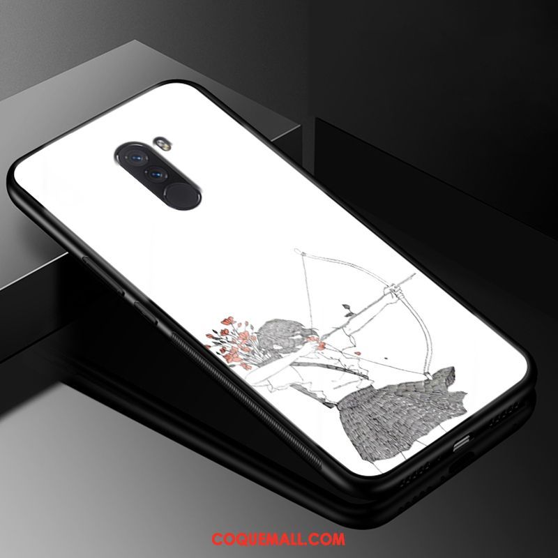 Étui Pocophone F1 Simple Blanc Petit, Coque Pocophone F1 Protection Incassable Beige