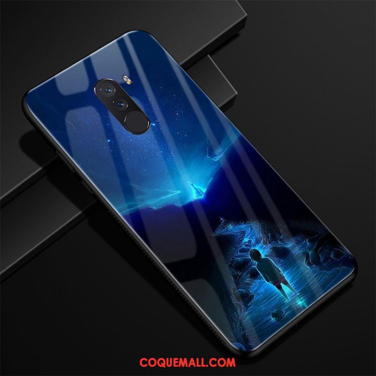 Étui Pocophone F1 Tendance Créatif Miroir, Coque Pocophone F1 Verre Ciel Étoilé Beige