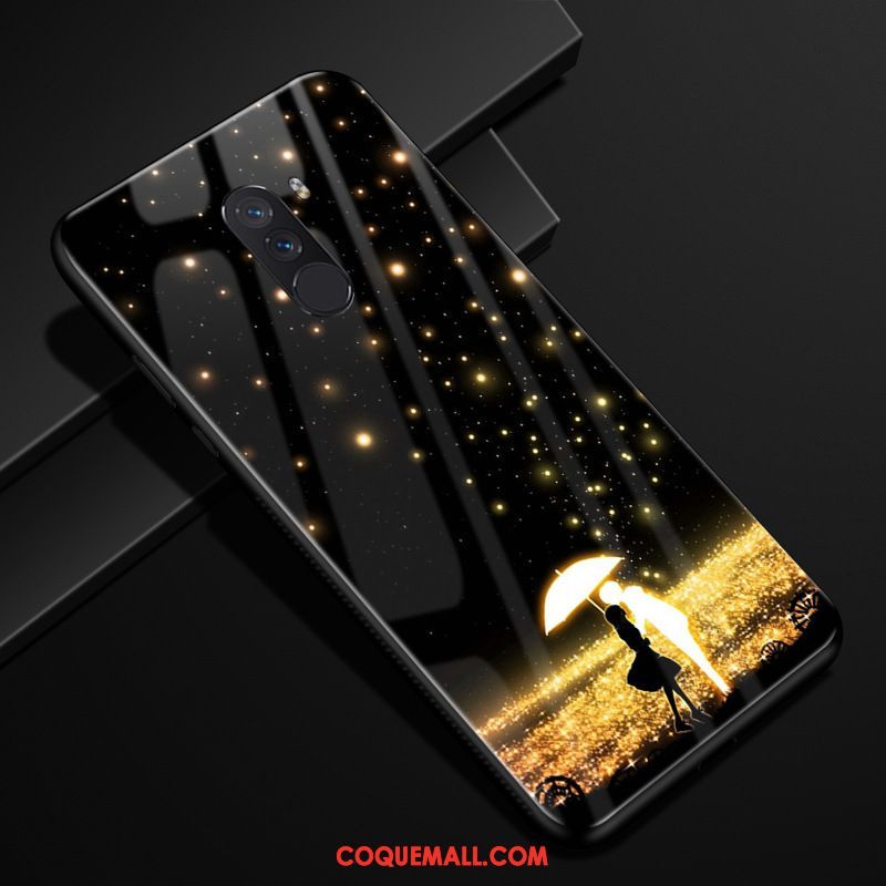 Étui Pocophone F1 Tendance Créatif Miroir, Coque Pocophone F1 Verre Ciel Étoilé Beige