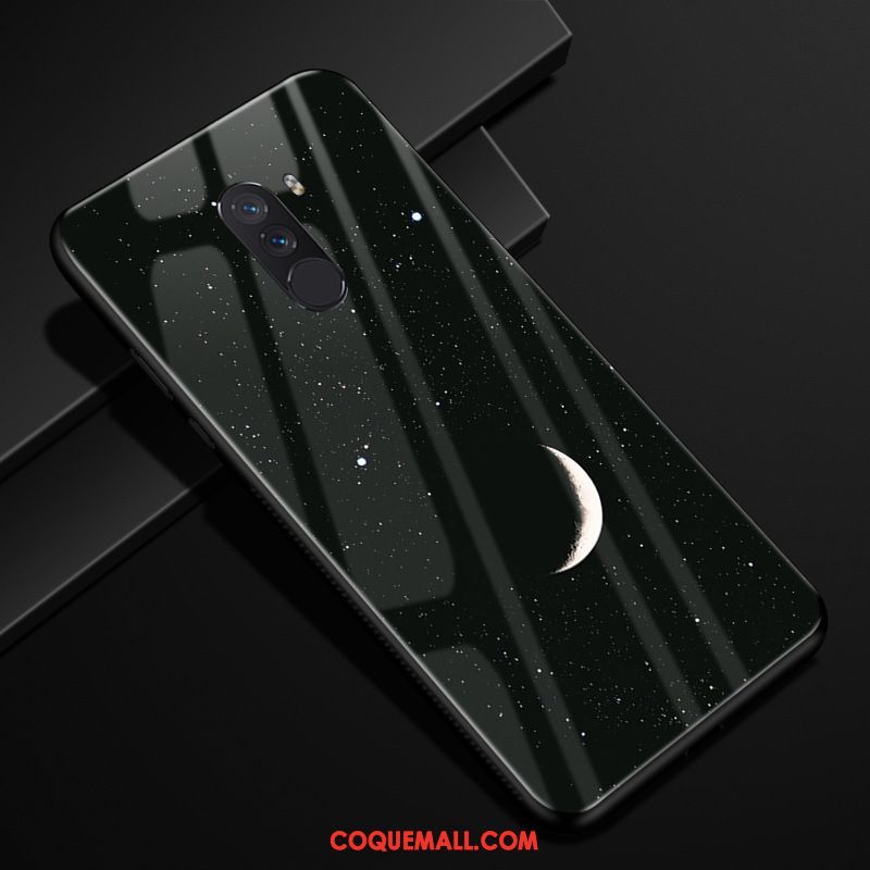 Étui Pocophone F1 Tendance Créatif Miroir, Coque Pocophone F1 Verre Ciel Étoilé Beige