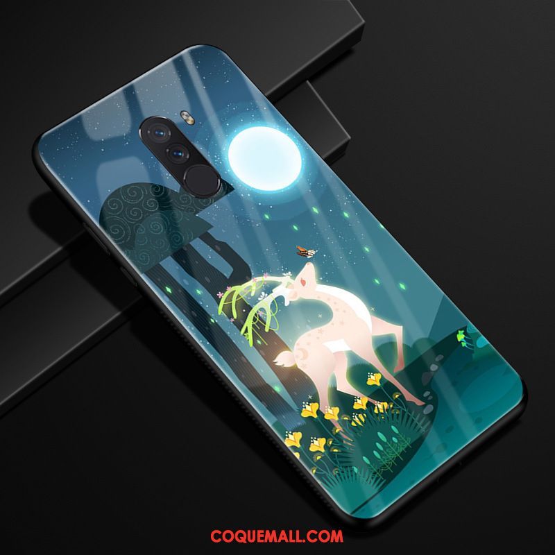 Étui Pocophone F1 Tendance Créatif Miroir, Coque Pocophone F1 Verre Ciel Étoilé Beige