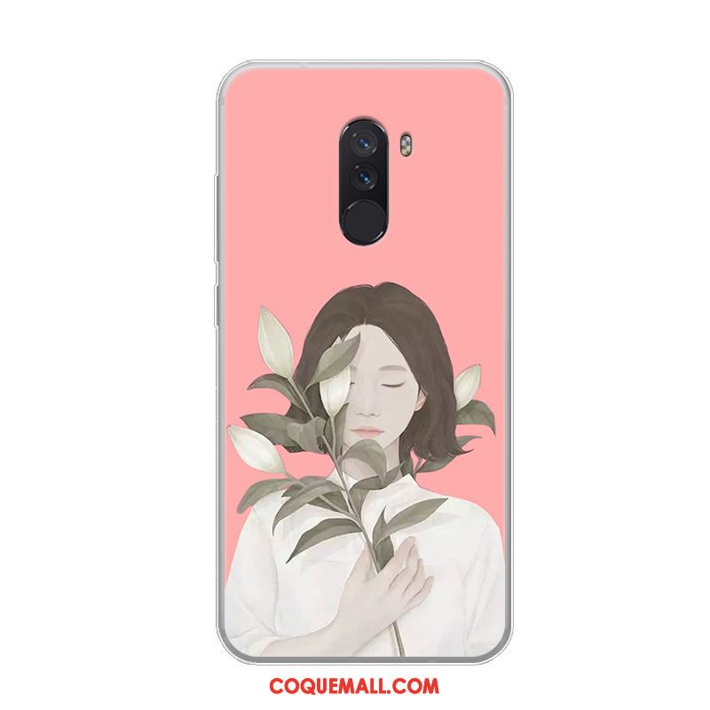 Étui Pocophone F1 Tendance Incassable Silicone, Coque Pocophone F1 Personnalité Petit Beige