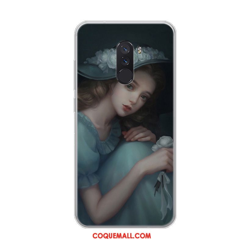 Étui Pocophone F1 Tendance Incassable Silicone, Coque Pocophone F1 Personnalité Petit Beige