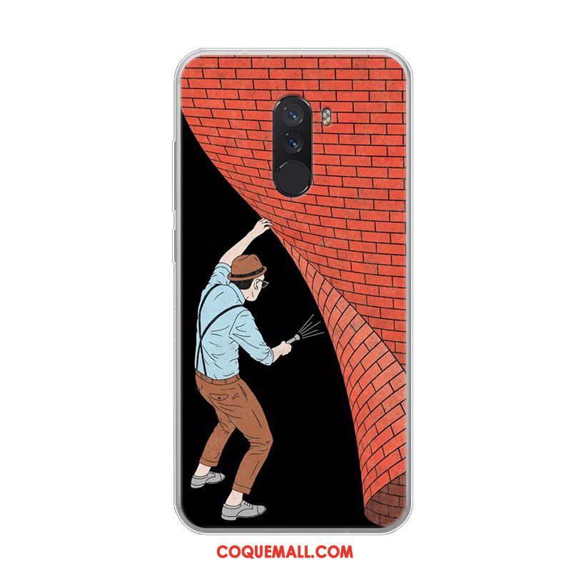 Étui Pocophone F1 Tendance Incassable Silicone, Coque Pocophone F1 Personnalité Petit Beige