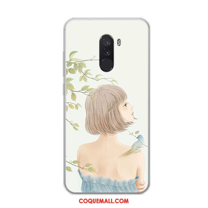 Étui Pocophone F1 Tendance Incassable Silicone, Coque Pocophone F1 Personnalité Petit Beige