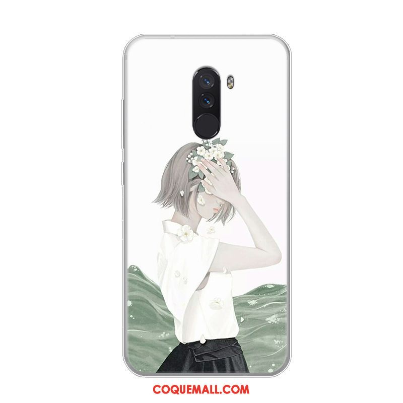 Étui Pocophone F1 Tendance Incassable Silicone, Coque Pocophone F1 Personnalité Petit Beige