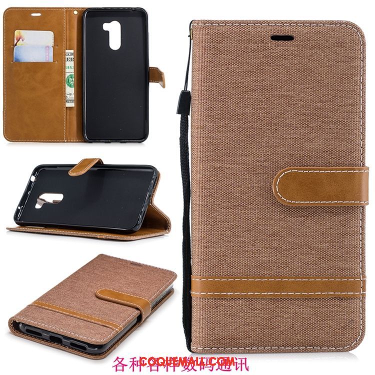 Étui Pocophone F1 Étui En Cuir Marque De Tendance Bleu, Coque Pocophone F1 Protection Téléphone Portable Beige