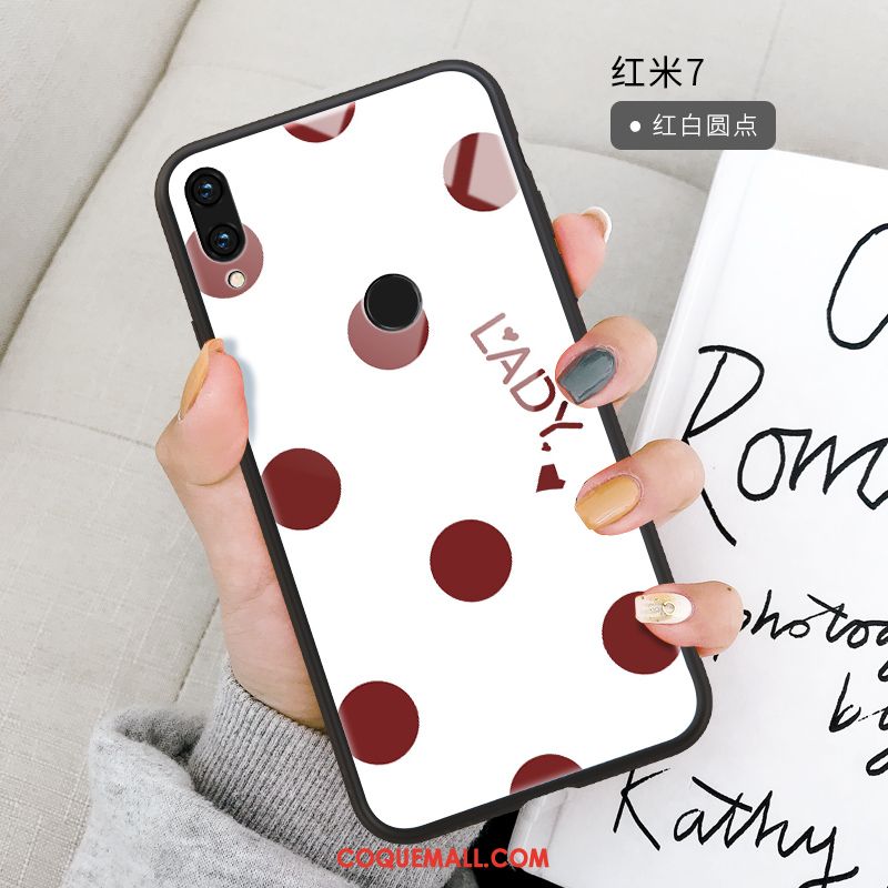 Étui Redmi 7 Amour Clair Téléphone Portable, Coque Redmi 7 Incassable Points Beige