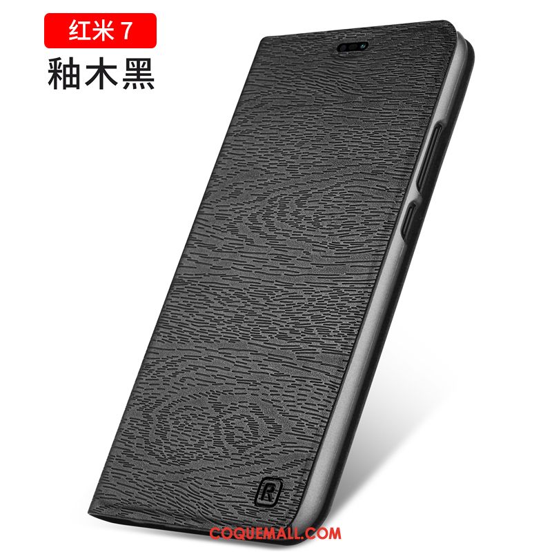 Étui Redmi 7 En Cuir Clamshell Business, Coque Redmi 7 Petit Incassable Beige