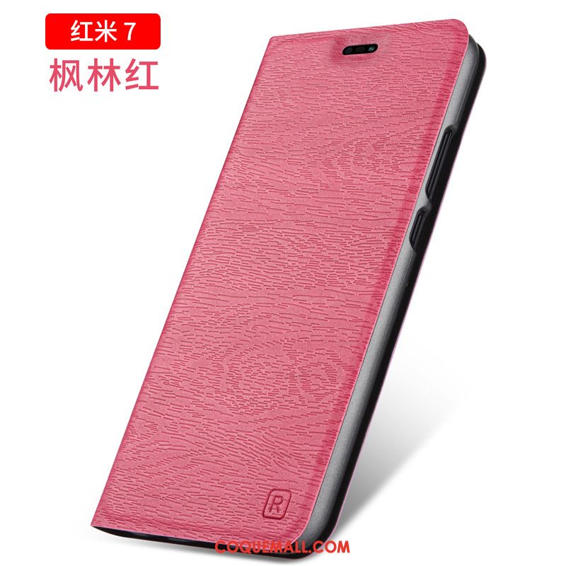 Étui Redmi 7 En Cuir Clamshell Business, Coque Redmi 7 Petit Incassable Beige