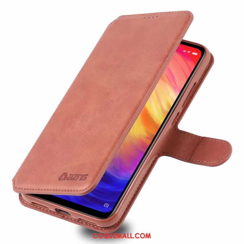 Étui Redmi 7 En Cuir Téléphone Portable Support, Coque Redmi 7 Ornements Suspendus Silicone Beige