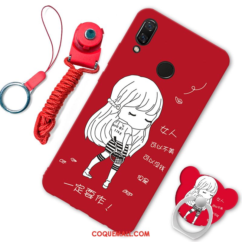 Étui Redmi 7 Fluide Doux Rouge Incassable, Coque Redmi 7 Téléphone Portable Petit Beige