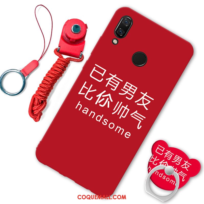 Étui Redmi 7 Fluide Doux Rouge Incassable, Coque Redmi 7 Téléphone Portable Petit Beige