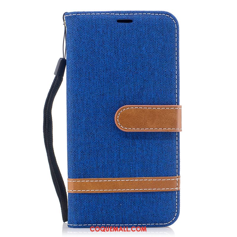 Étui Redmi 7 Portefeuille Téléphone Portable Tout Compris, Coque Redmi 7 Protection En Denim Beige