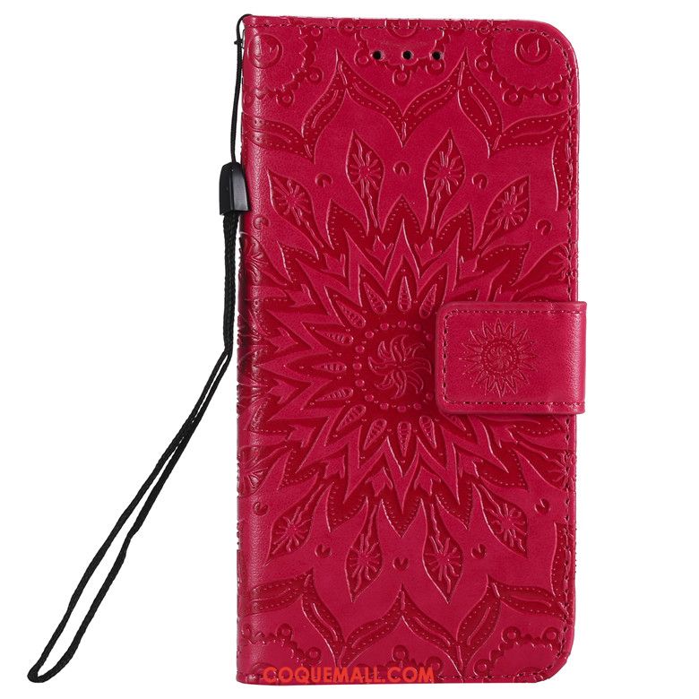 Étui Redmi 7 Tout Compris Fluide Doux Tendance, Coque Redmi 7 Clamshell Rouge Beige