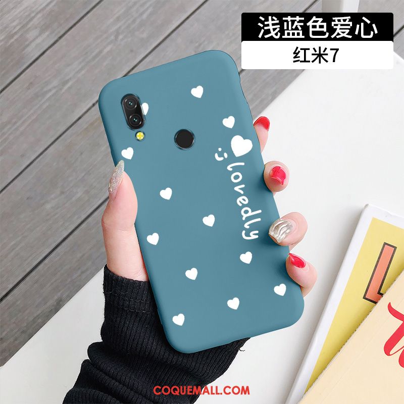 Étui Redmi 7 Étoile Simple Protection, Coque Redmi 7 Bleu Petit Beige