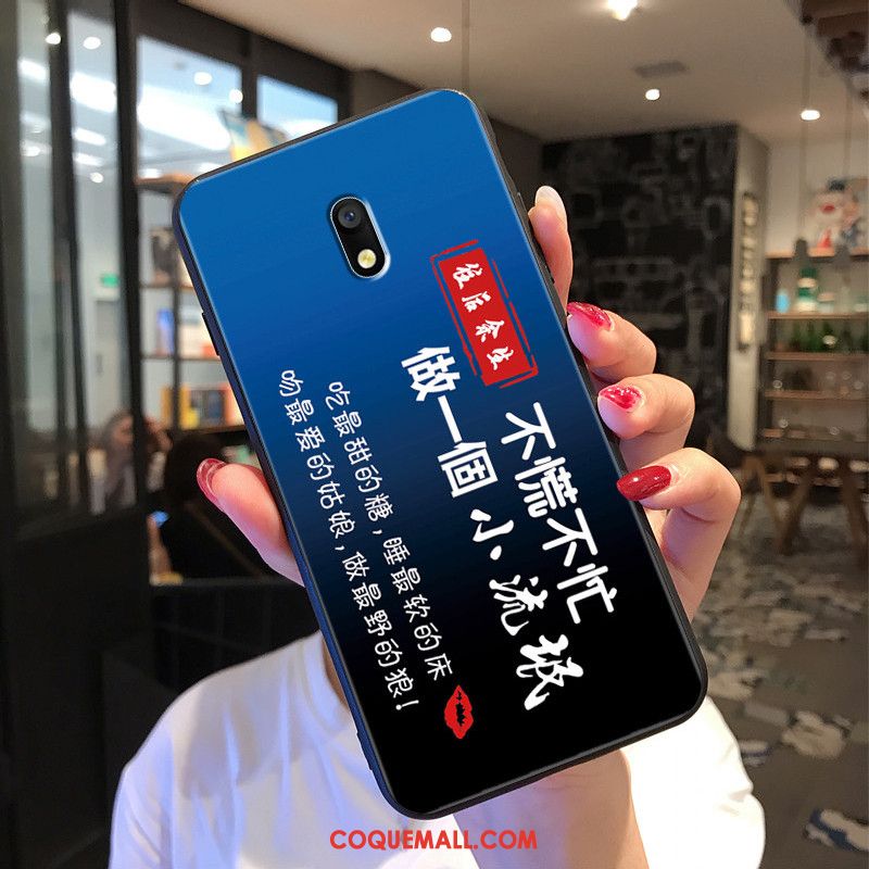 Étui Redmi 8a Bleu Mode Tout Compris, Coque Redmi 8a Protection Rouge Beige