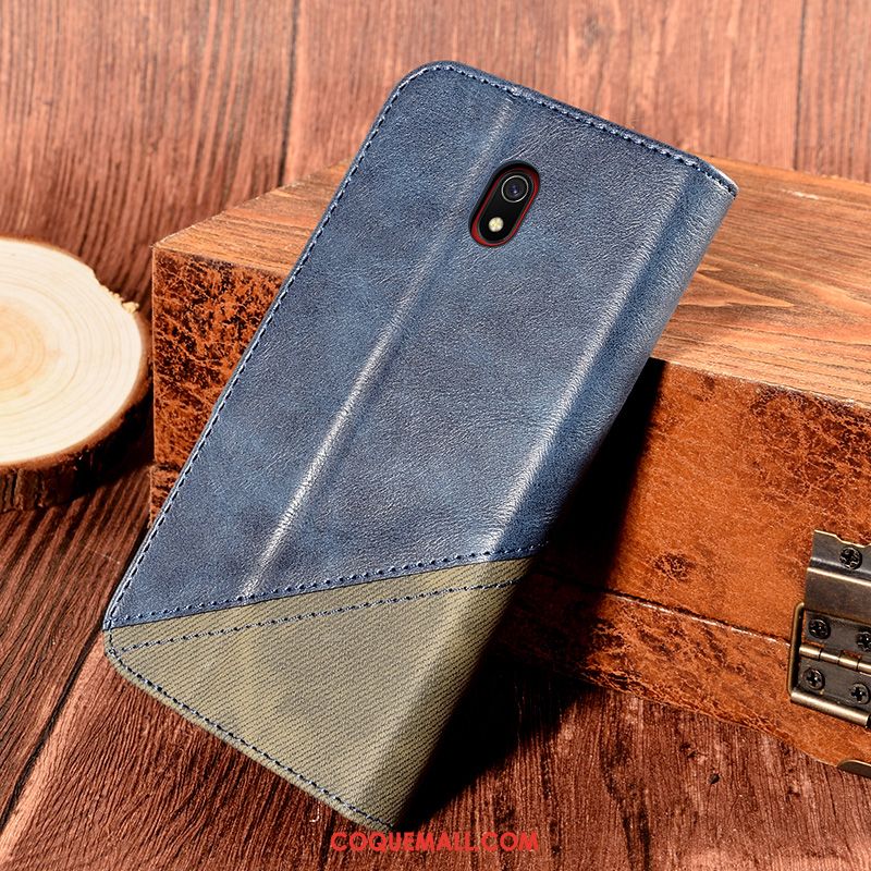 Étui Redmi 8a Carte Protection Incassable, Coque Redmi 8a Tout Compris En Cuir Braun Beige