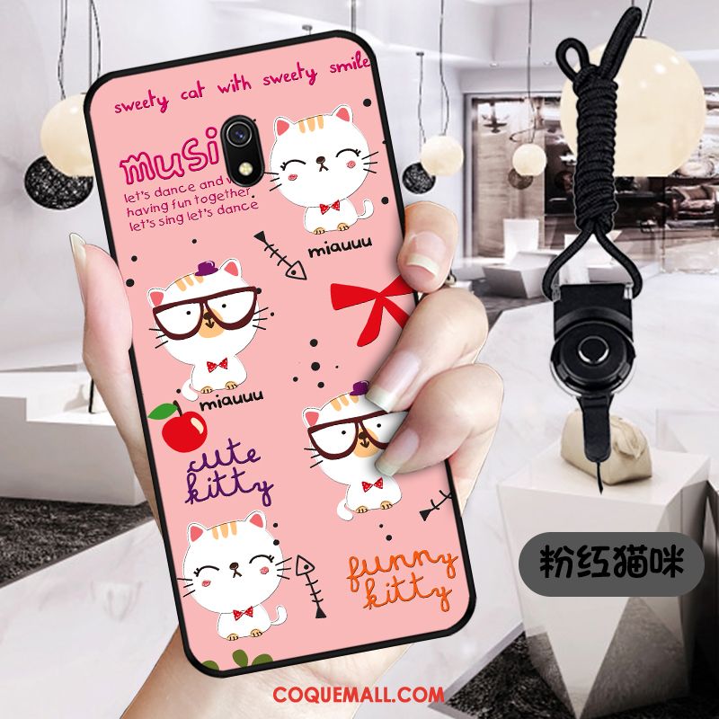 Étui Redmi 8a Dessin Animé Rouge Silicone, Coque Redmi 8a Protection Fluide Doux Beige