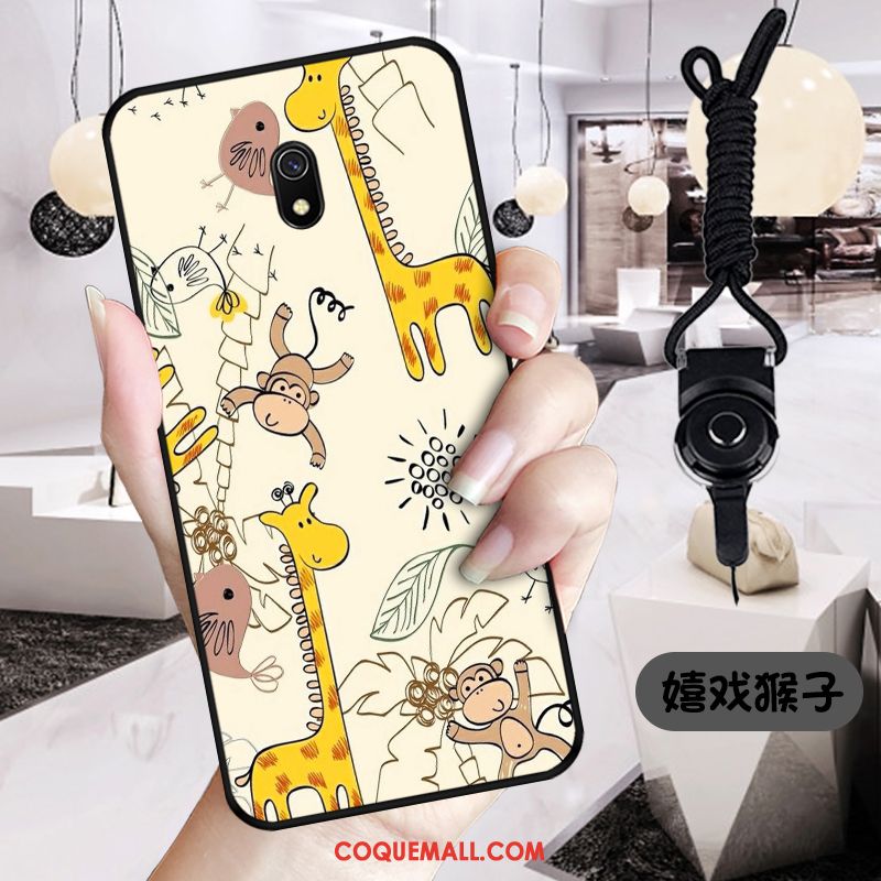 Étui Redmi 8a Dessin Animé Rouge Silicone, Coque Redmi 8a Protection Fluide Doux Beige