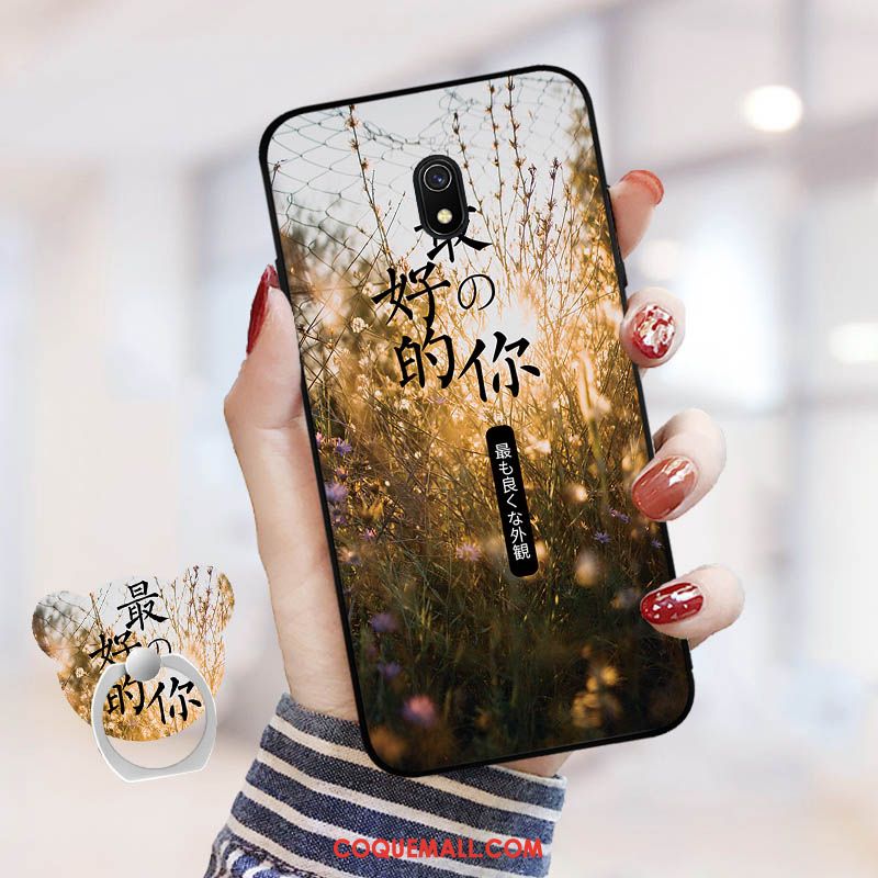 Étui Redmi 8a Dessin Animé Téléphone Portable Ornements Suspendus, Coque Redmi 8a Fluide Doux Rouge Beige