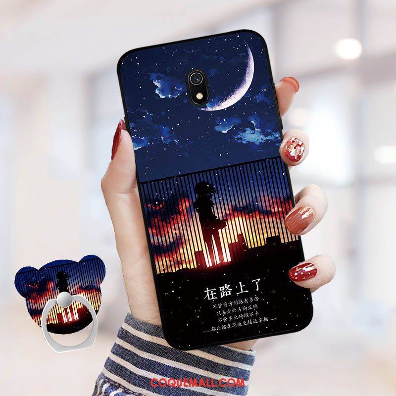 Étui Redmi 8a Dessin Animé Téléphone Portable Ornements Suspendus, Coque Redmi 8a Fluide Doux Rouge Beige