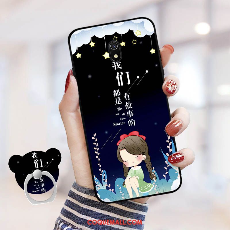 Étui Redmi 8a Dessin Animé Téléphone Portable Ornements Suspendus, Coque Redmi 8a Fluide Doux Rouge Beige