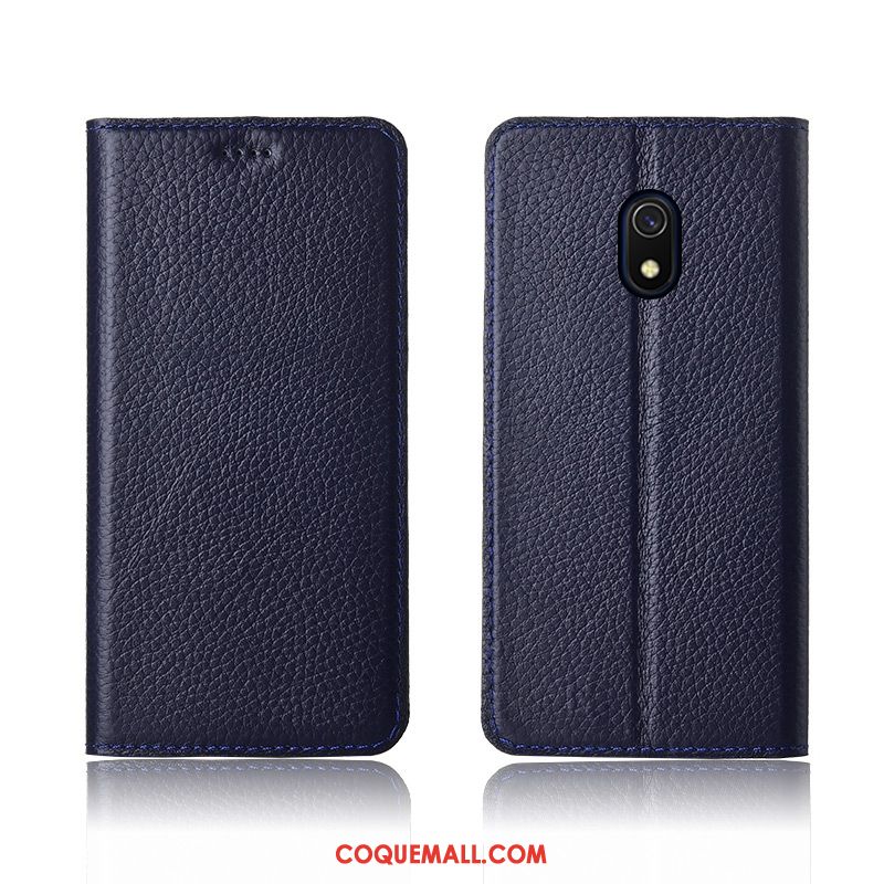 Étui Redmi 8a Jeunesse Litchi Téléphone Portable, Coque Redmi 8a En Cuir Petit Beige