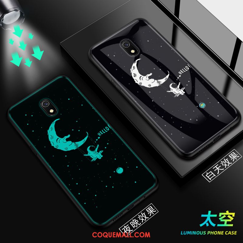 Étui Redmi 8a Lumineuses Dessin Animé Petit, Coque Redmi 8a Protection Noir Beige