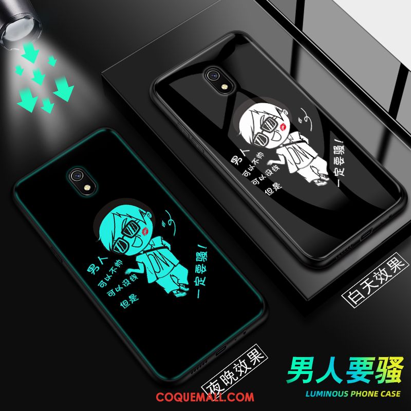 Étui Redmi 8a Lumineuses Dessin Animé Petit, Coque Redmi 8a Protection Noir Beige