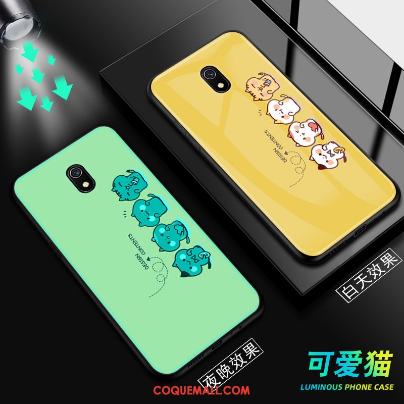 Étui Redmi 8a Lumineuses Dessin Animé Petit, Coque Redmi 8a Protection Noir Beige