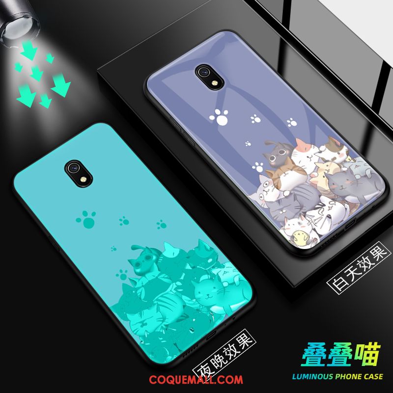 Étui Redmi 8a Lumineuses Dessin Animé Petit, Coque Redmi 8a Protection Noir Beige