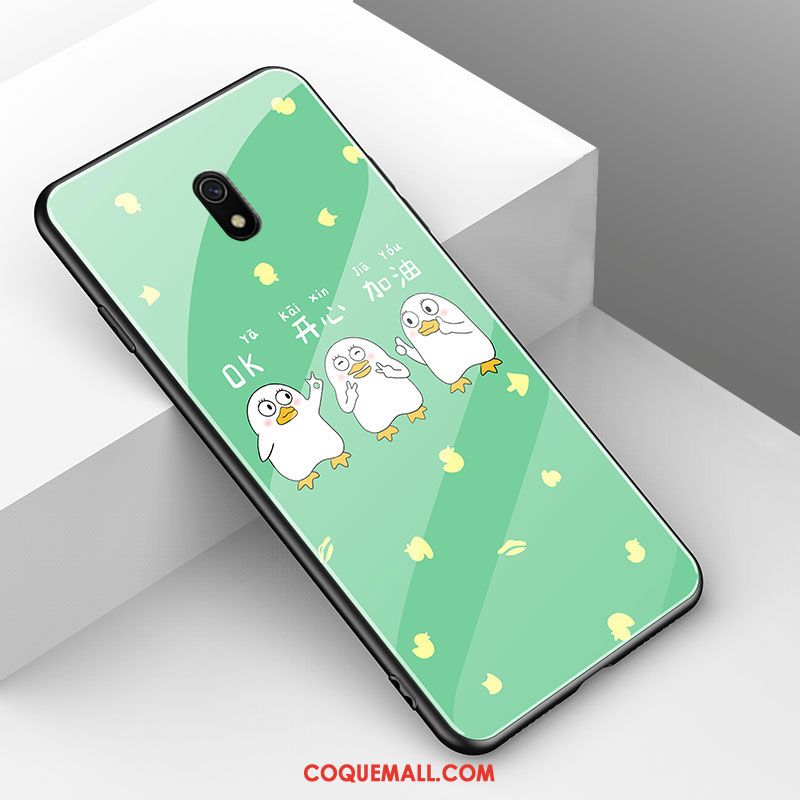 Étui Redmi 8a Nouveau Verre Dessin Animé, Coque Redmi 8a Incassable Charmant Beige