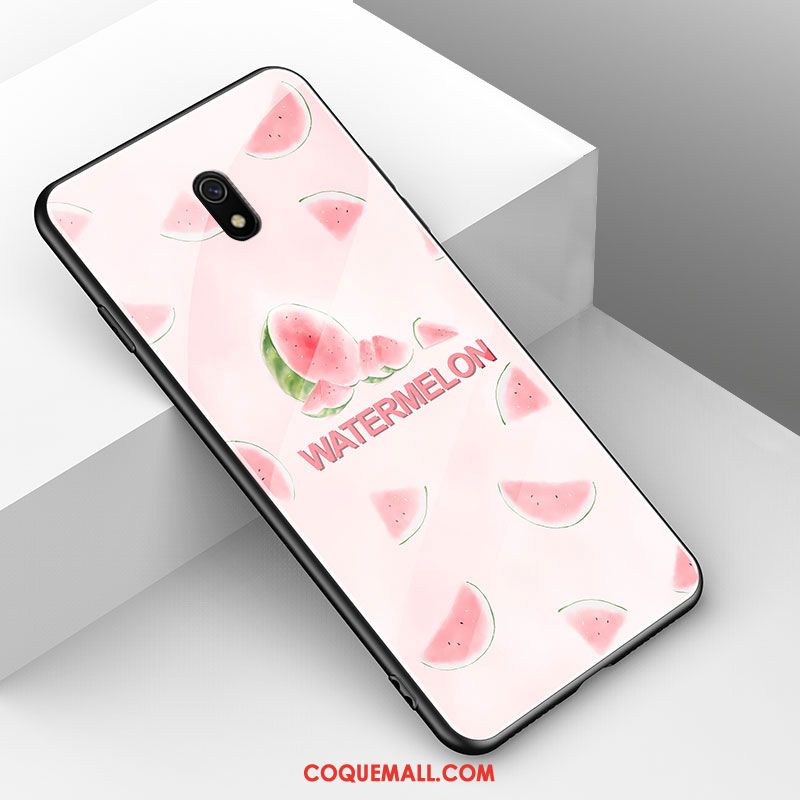 Étui Redmi 8a Nouveau Verre Dessin Animé, Coque Redmi 8a Incassable Charmant Beige