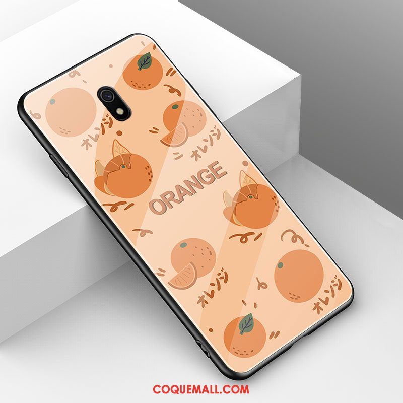 Étui Redmi 8a Nouveau Verre Dessin Animé, Coque Redmi 8a Incassable Charmant Beige