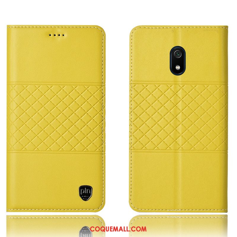 Étui Redmi 8a Protection En Cuir Plaid, Coque Redmi 8a Rouge Tout Compris Beige