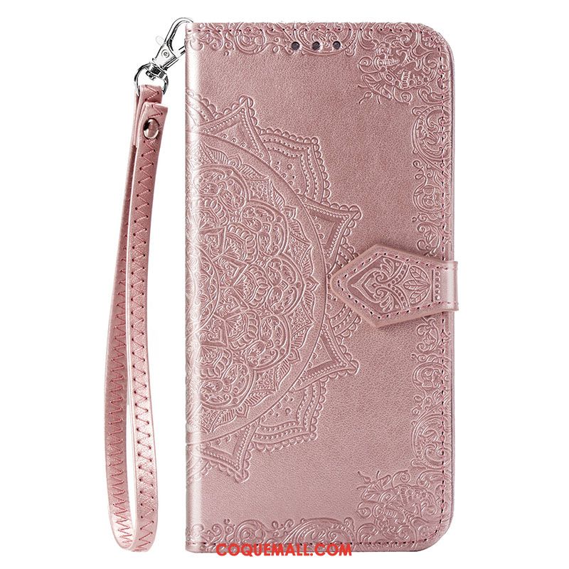 Étui Redmi 8a Rouge Protection Rose, Coque Redmi 8a Petit En Cuir Beige