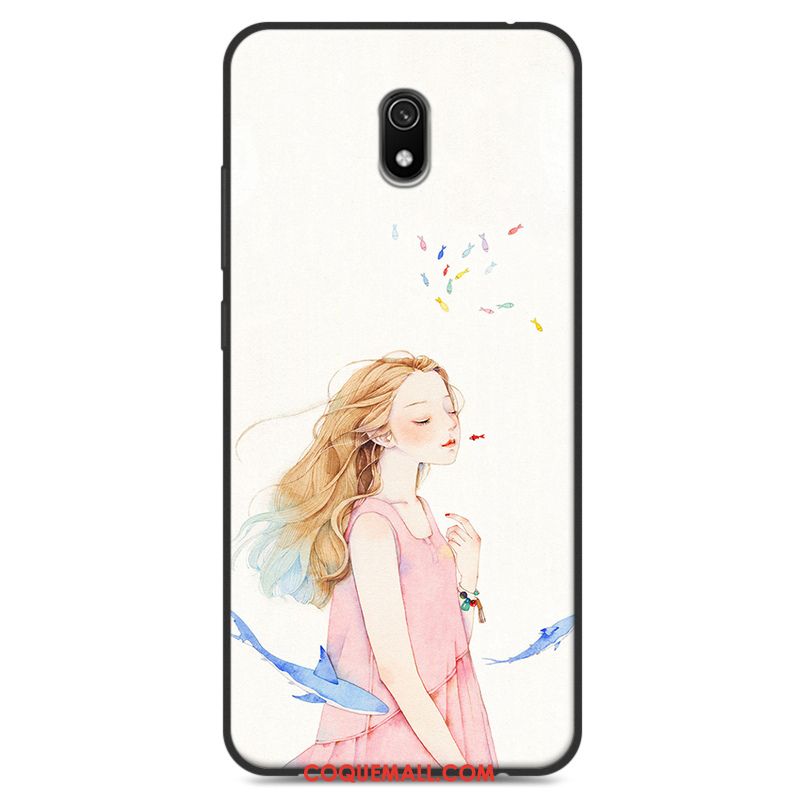 Étui Redmi 8a Rouge Tout Compris Fluide Doux, Coque Redmi 8a Téléphone Portable Silicone Beige