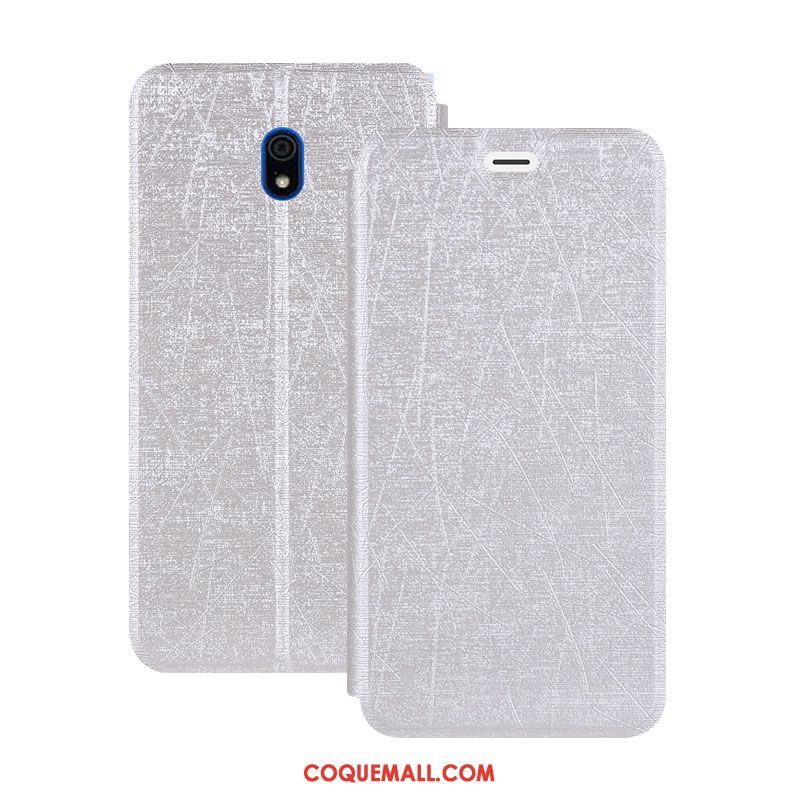 Étui Redmi 8a Téléphone Portable Rouge Fluide Doux, Coque Redmi 8a Petit Bordure Beige