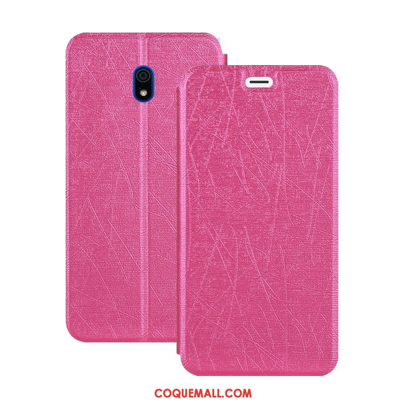 Étui Redmi 8a Téléphone Portable Rouge Fluide Doux, Coque Redmi 8a Petit Bordure Beige