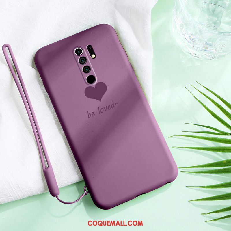 Étui Redmi 9 Amour Marque De Tendance Protection, Coque Redmi 9 Téléphone Portable Silicone Beige