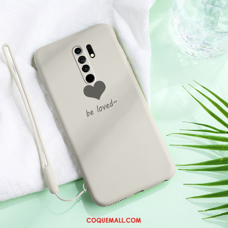 Étui Redmi 9 Amour Marque De Tendance Protection, Coque Redmi 9 Téléphone Portable Silicone Beige