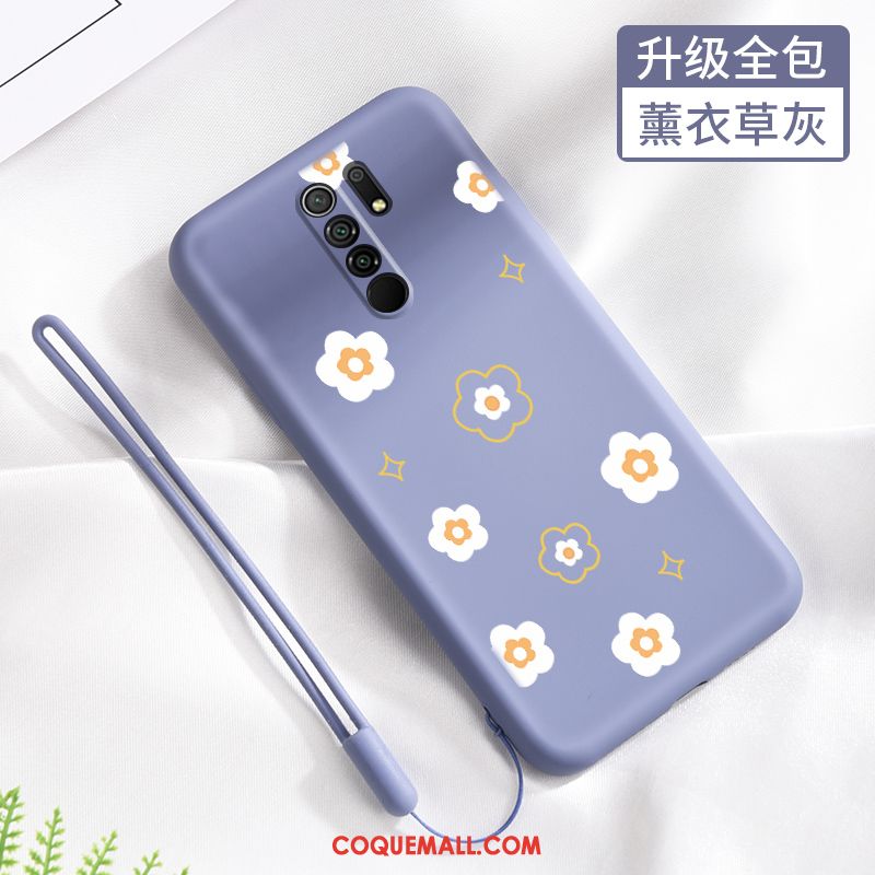 Étui Redmi 9 Délavé En Daim Ornements Suspendus Téléphone Portable, Coque Redmi 9 Tendance Rouge Beige