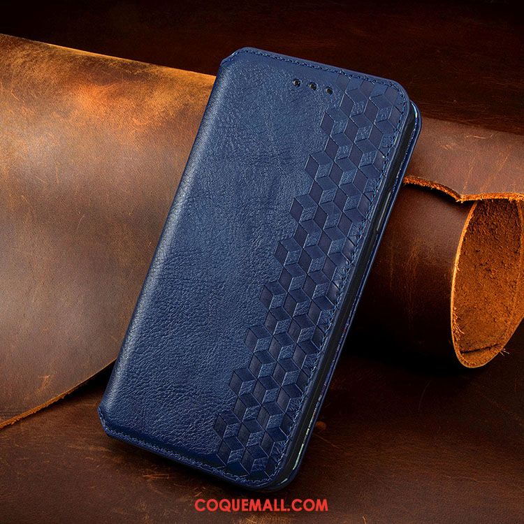 Étui Redmi 9 En Cuir Incassable Téléphone Portable, Coque Redmi 9 Bleu Tout Compris Beige