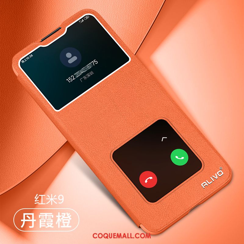Étui Redmi 9 Incassable Vert Téléphone Portable, Coque Redmi 9 Rouge Silicone Beige