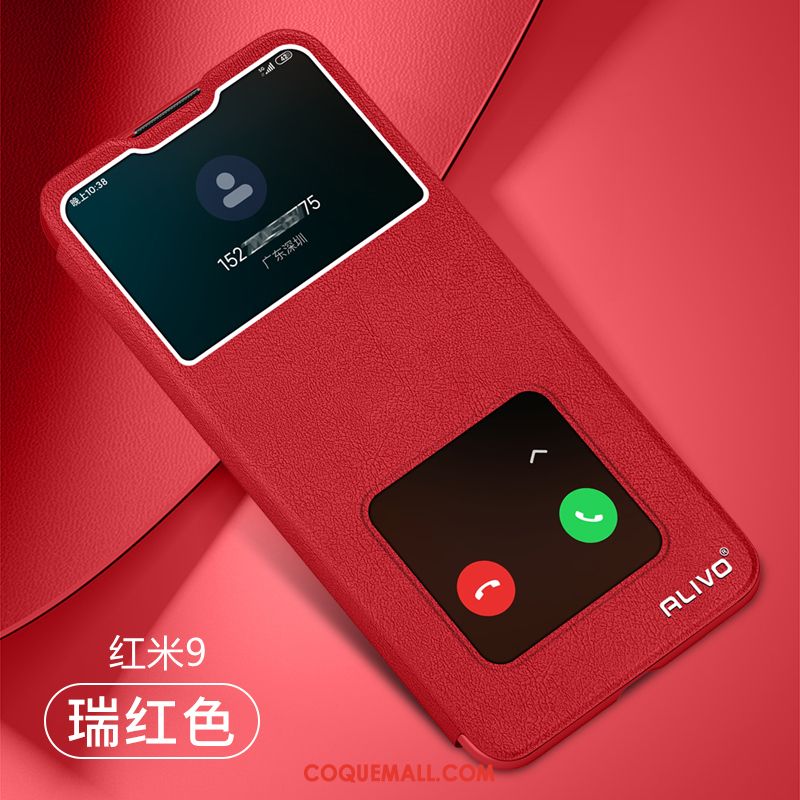 Étui Redmi 9 Incassable Vert Téléphone Portable, Coque Redmi 9 Rouge Silicone Beige