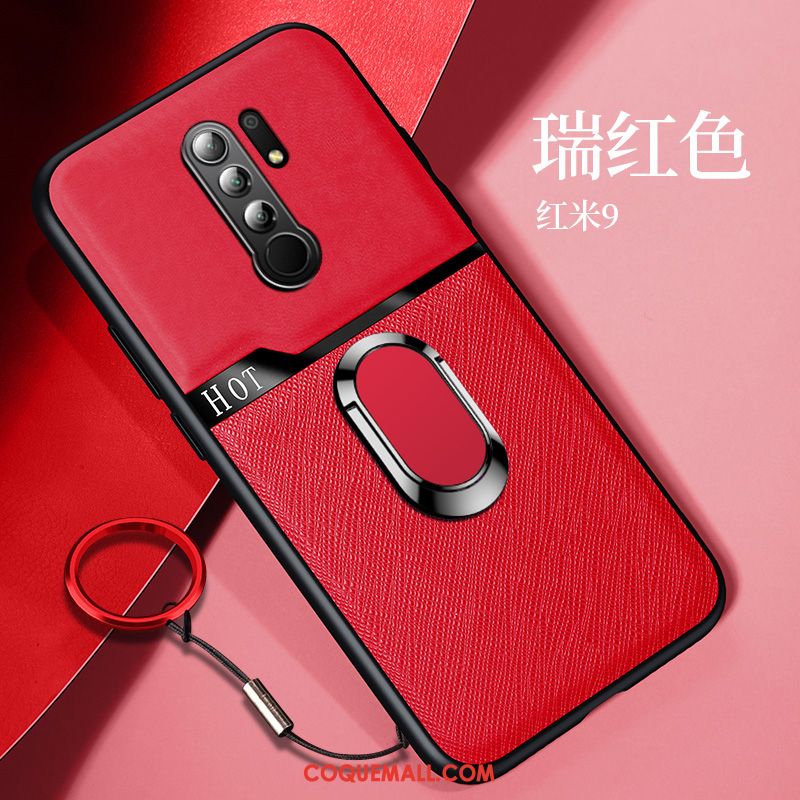 Étui Redmi 9 Petit Anneau Incassable, Coque Redmi 9 Très Mince Silicone Beige