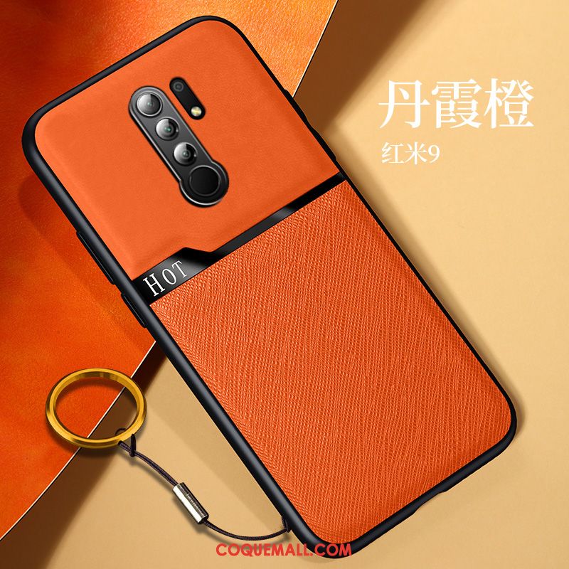 Étui Redmi 9 Petit Anneau Incassable, Coque Redmi 9 Très Mince Silicone Beige