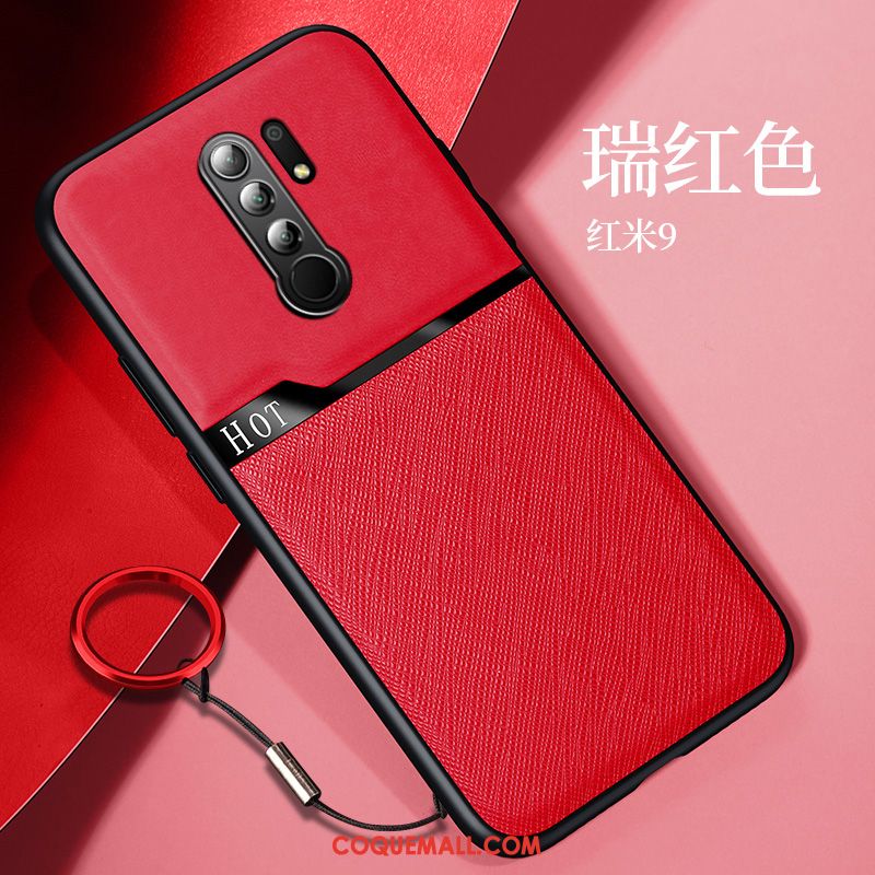 Étui Redmi 9 Petit Anneau Incassable, Coque Redmi 9 Très Mince Silicone Beige